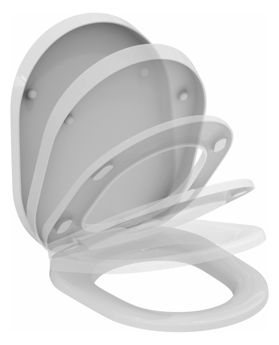 Ideal-Standard WC-Sitz Tonic mit Sitzpuffer und Scharniersatz, Softclosing