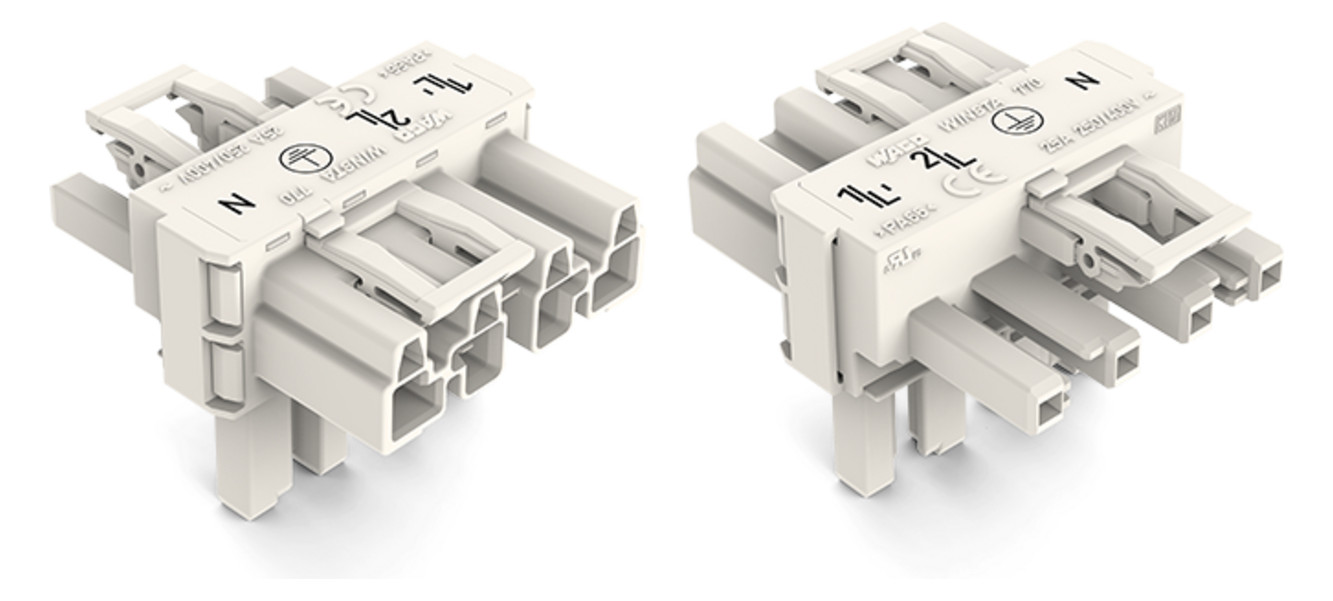 T-Verteiler PA Serie 770 4Eing 4p 8Ausg Polyamid (PA) 400V 25A IP20 hfr 85°C