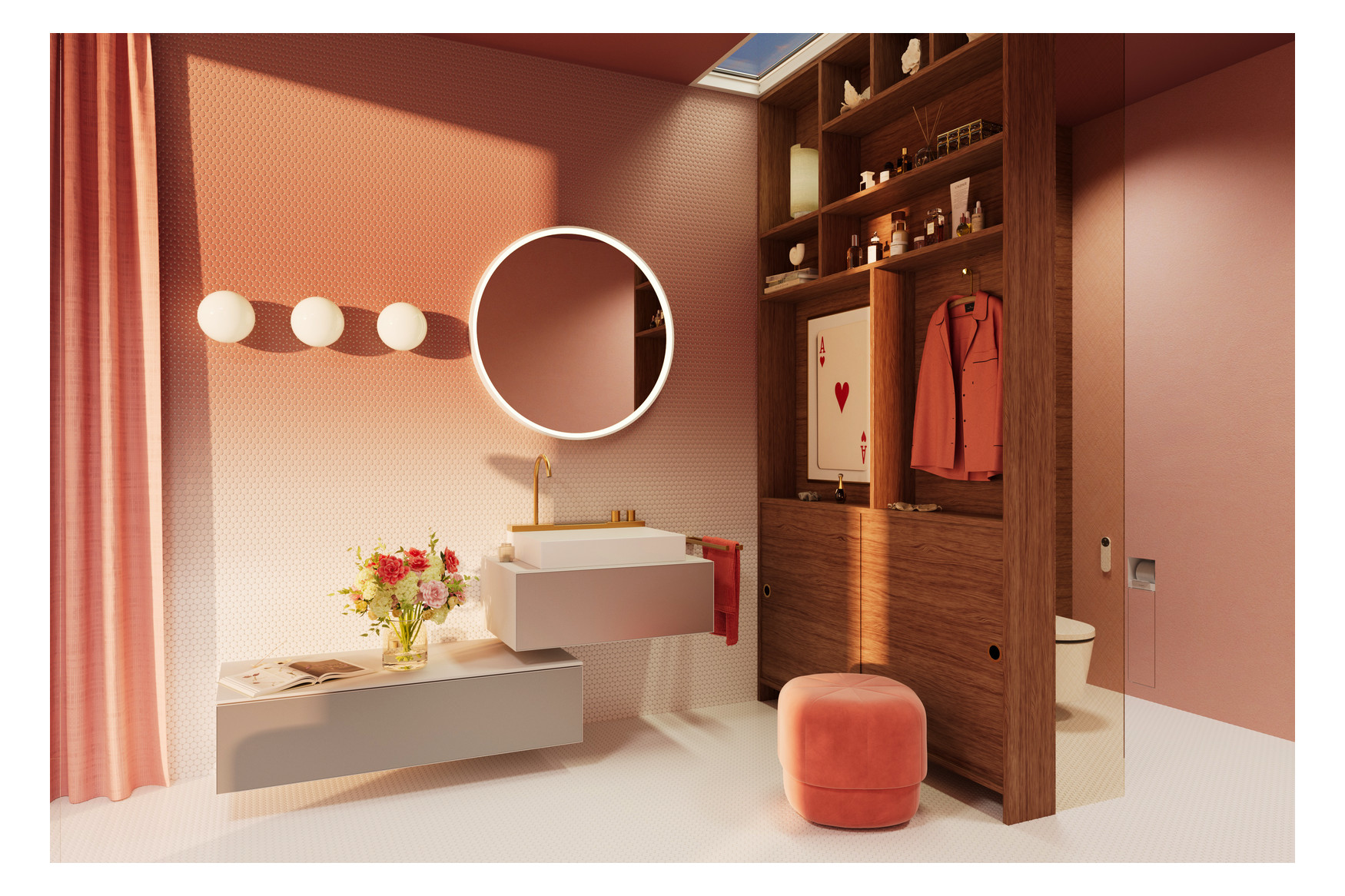 hansgrohe Handtuchhalter AddStoris Länge 445mm, zweiarmig, Wandmontage, Metall, brushed bronze