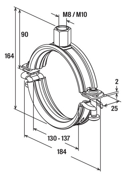 Bild Rohrschelle FRS-L 130-137 M8/M10 univ. f ischer - fischer-3