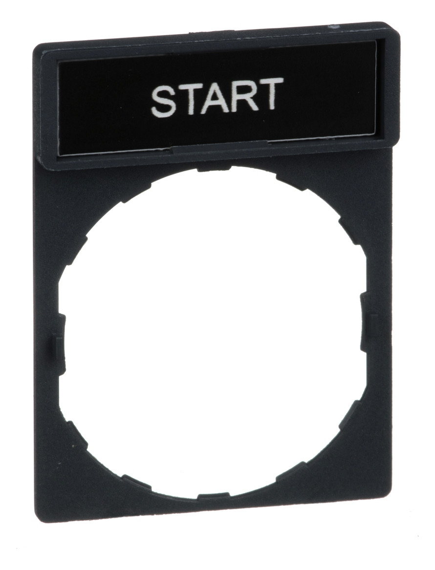 Bezeichnungsschild sw rechteck START deutsch Bez.Schild 30x41mm