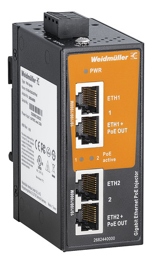 Weidmüller IE-INJ-EL02-2GTPOE PoE 