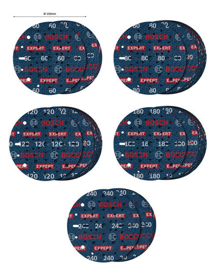 Bosch EXPERT O780 Schleiffolien Set 150mm 55-tlg...