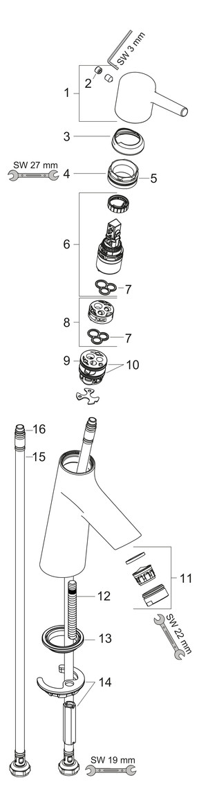 hansgrohe Waschtisch-Einhebelmischer 80 Talis S ohne Ablaufgarnitur, chrom