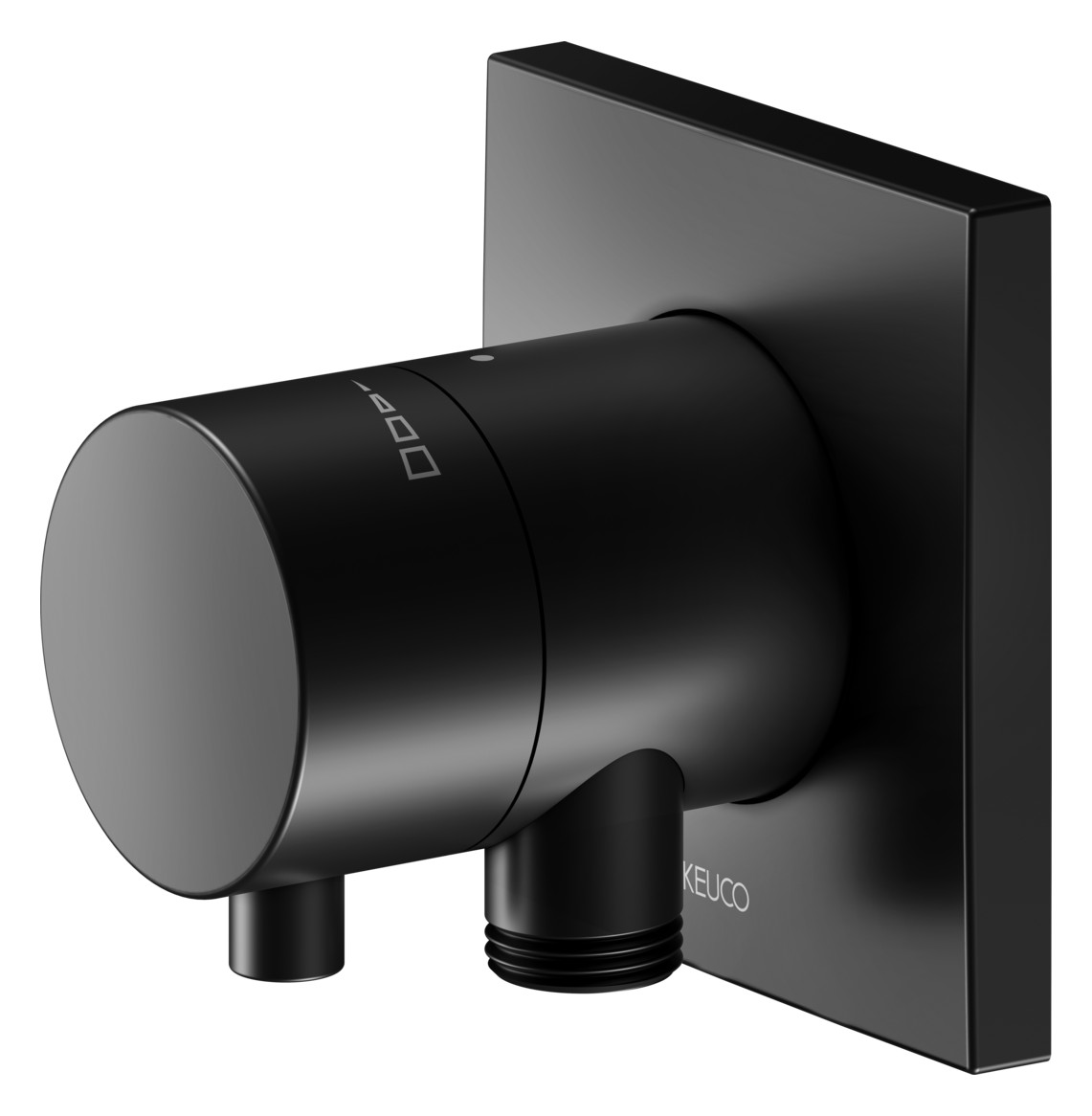 KEUCO Fertigmontageset IXMO Comfort UP-Absperrventil, eckig, Schlauchanschluss, für 1 Verbraucher, schwarz matt