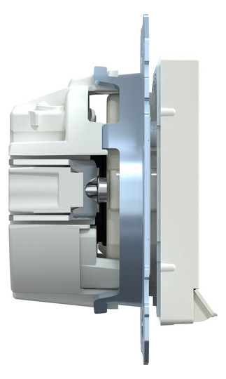 Steckdose 1f polws glz System M UP m.OL m.BS Mit Orientierungslicht IP20