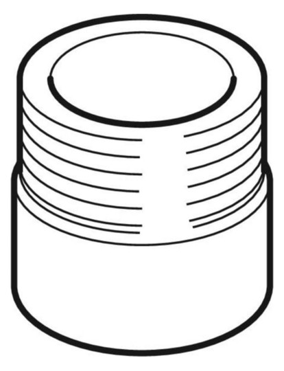Geberit Übergang PE DN 50, R 1 1/4, mit AG, PE-HD