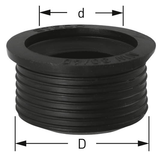 STEDO HT-Nippel 1 1/4", DN 40/50, Ø 54 mm, Ø Rohr 28-37 mm
