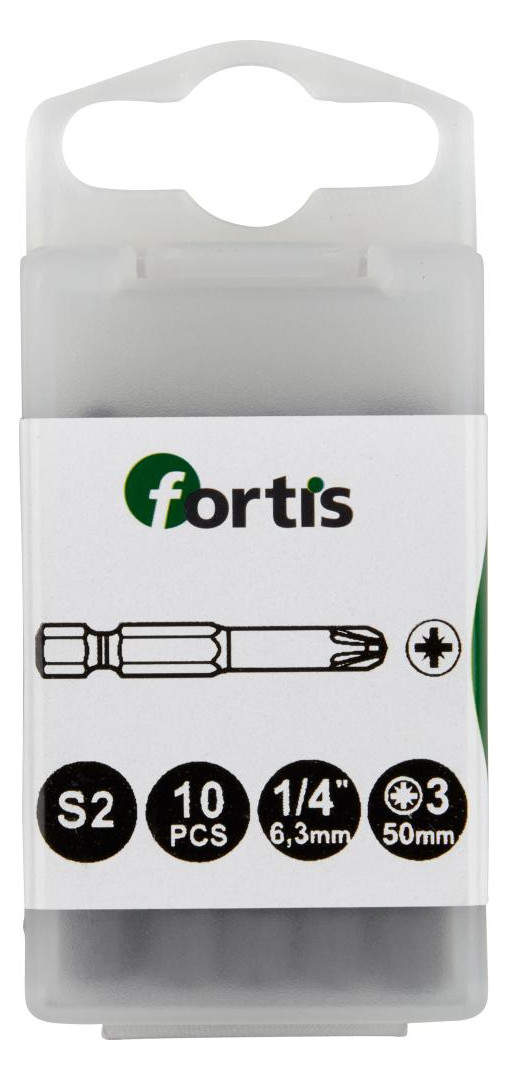 Bild Bit zähhart 1/4"" DIN3126 E6,3 PZ3x50mm 10er Pack FORTIS-0