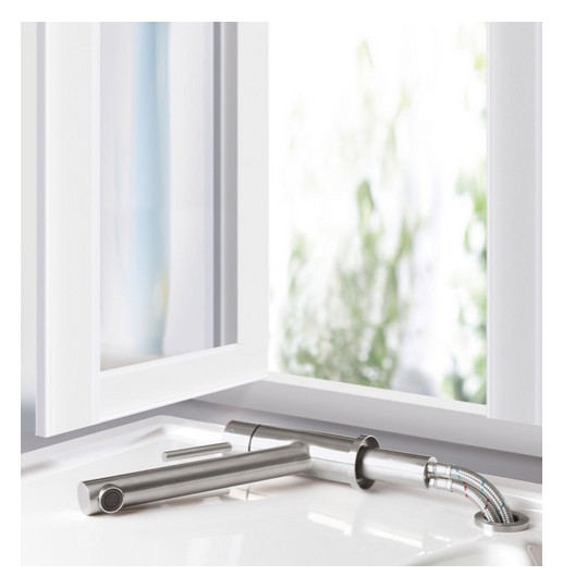 V&B Spültisch-Einhebelmischer Como Window 14,8 l/min, umlegbar, Edelstahl anthracite