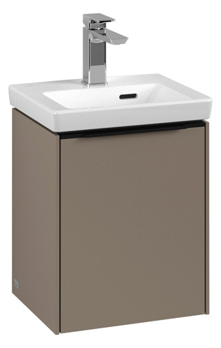 V&B Waschtisch-Unterschrank Subway 3.0 35,1x42,9x30,9cm, Schanier rechts/Griff Volcano black, taupe