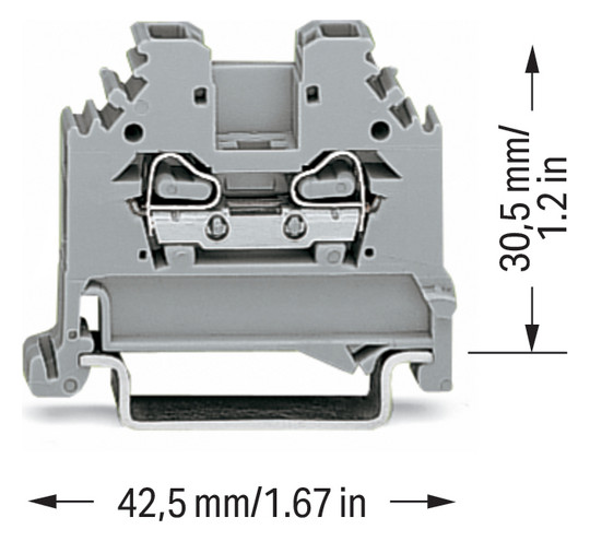 Reihenklemme 0,08-2,5qmm Serie 280 24A 1Etage 2kl gr Hutschiene TH35