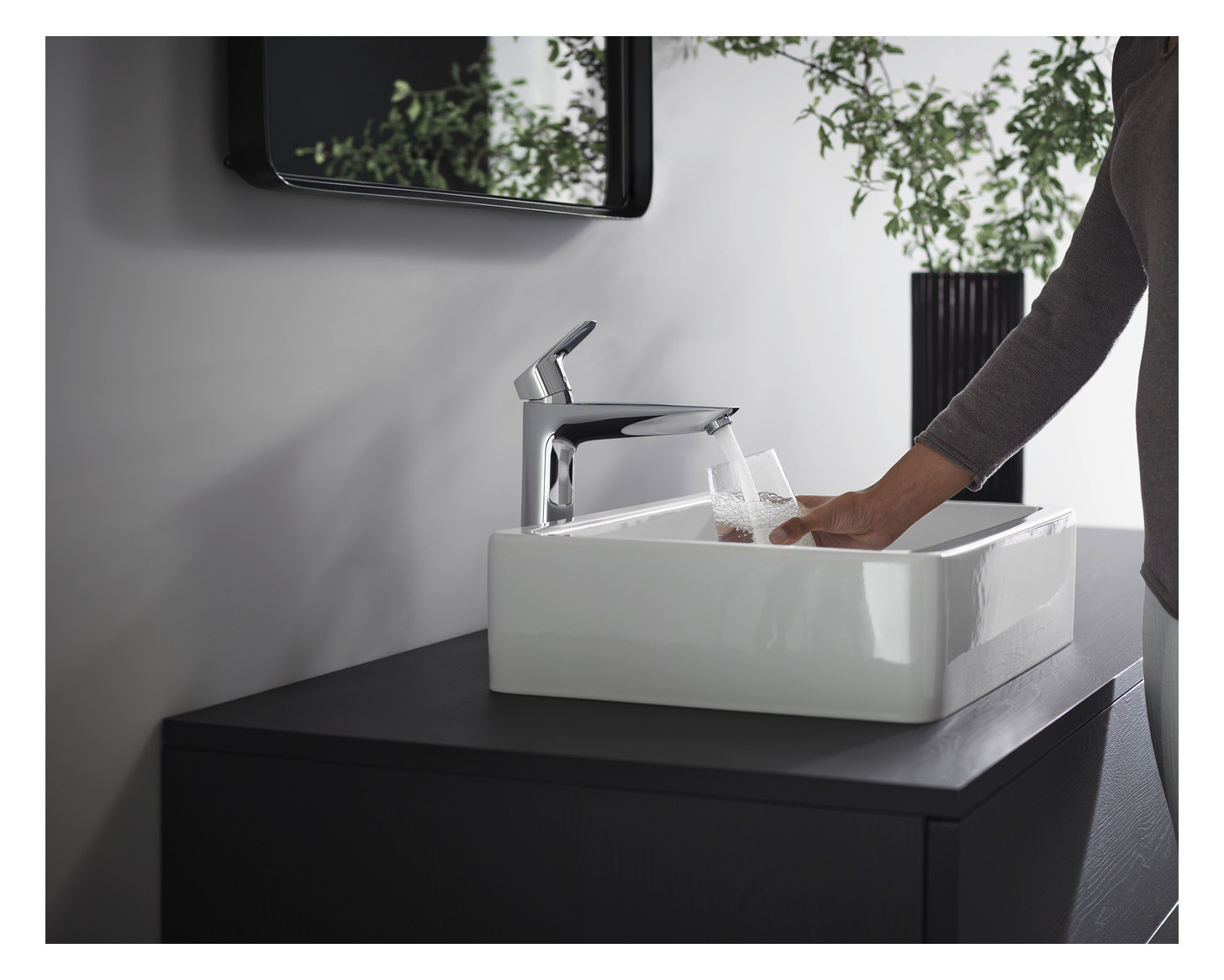 hansgrohe Waschtisch-Einhebelmischer 190 Logis mit Zugstangen-Ablaufgarnitur, chrom