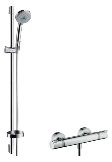 hansgrohe Brausesystem Croma 100 Multi 958 mm Brausestange, mit Thermostat, chrom
