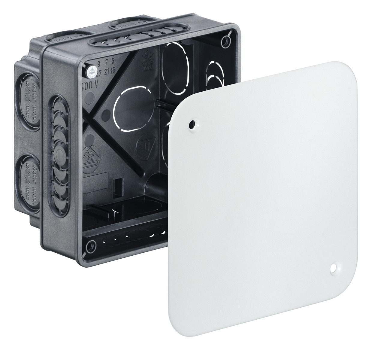 Verbindungsdose UP 87x87x60mm Kst IP2X quadrat