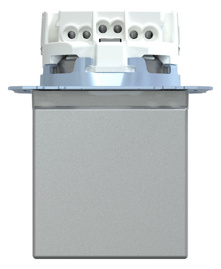 Steckdose 1f alu mt System M UP Klappd IP20