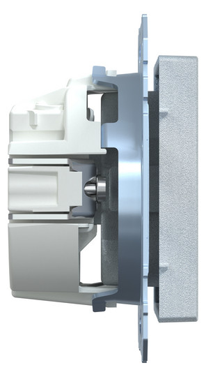 Steckdose 1f alu mt System M UP IP20