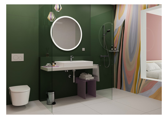 hansgrohe Duschrinne RainDrain Compact 800 mm, Komplettset, für flache Installation, Edelstahl gebürstet