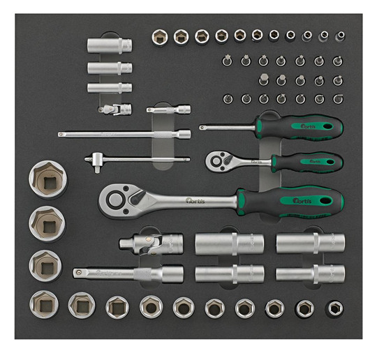 fortis-Werkzeugmodul 2/3 - 59-teilig, Steckschlüssel...