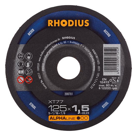RHODIUS-Trennscheibe XT77 - 125x1,5mm, gerade