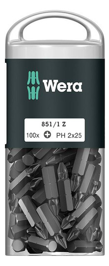 Wera-Bits Kreuzschlitz 851/1Z PH DIY100 - 100x PH2x25