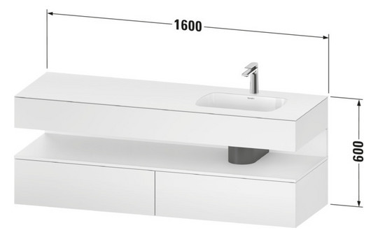 DU QTG EWT KWTU 1600 Wß Hgl. Be 1600x550x600 Fr Gt Mt. H 3Hwu