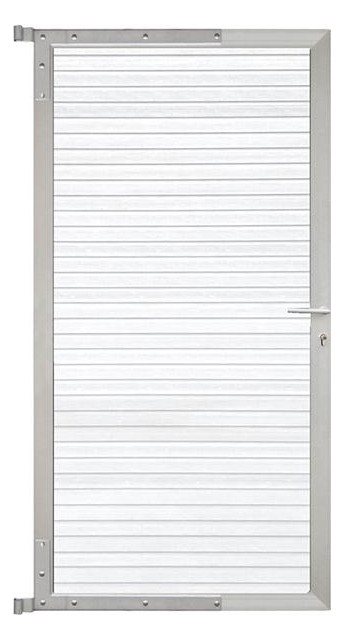 Bild WAREN-Tor-Komplettset 90 x 173 cm, Rahme n silber Füllung white - n.a.-0
