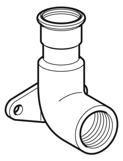 Geberit Gas-Anschlusswinkel Mapress 90Grad, Kupfer, Ø 18 mm x Rp 1/2, Länge 43 mm
