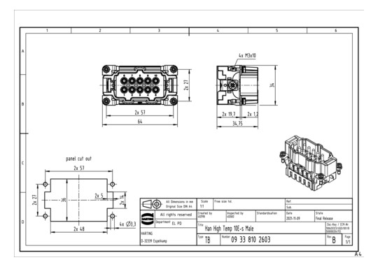Harting Han High Temp 10E-s  09338102603 