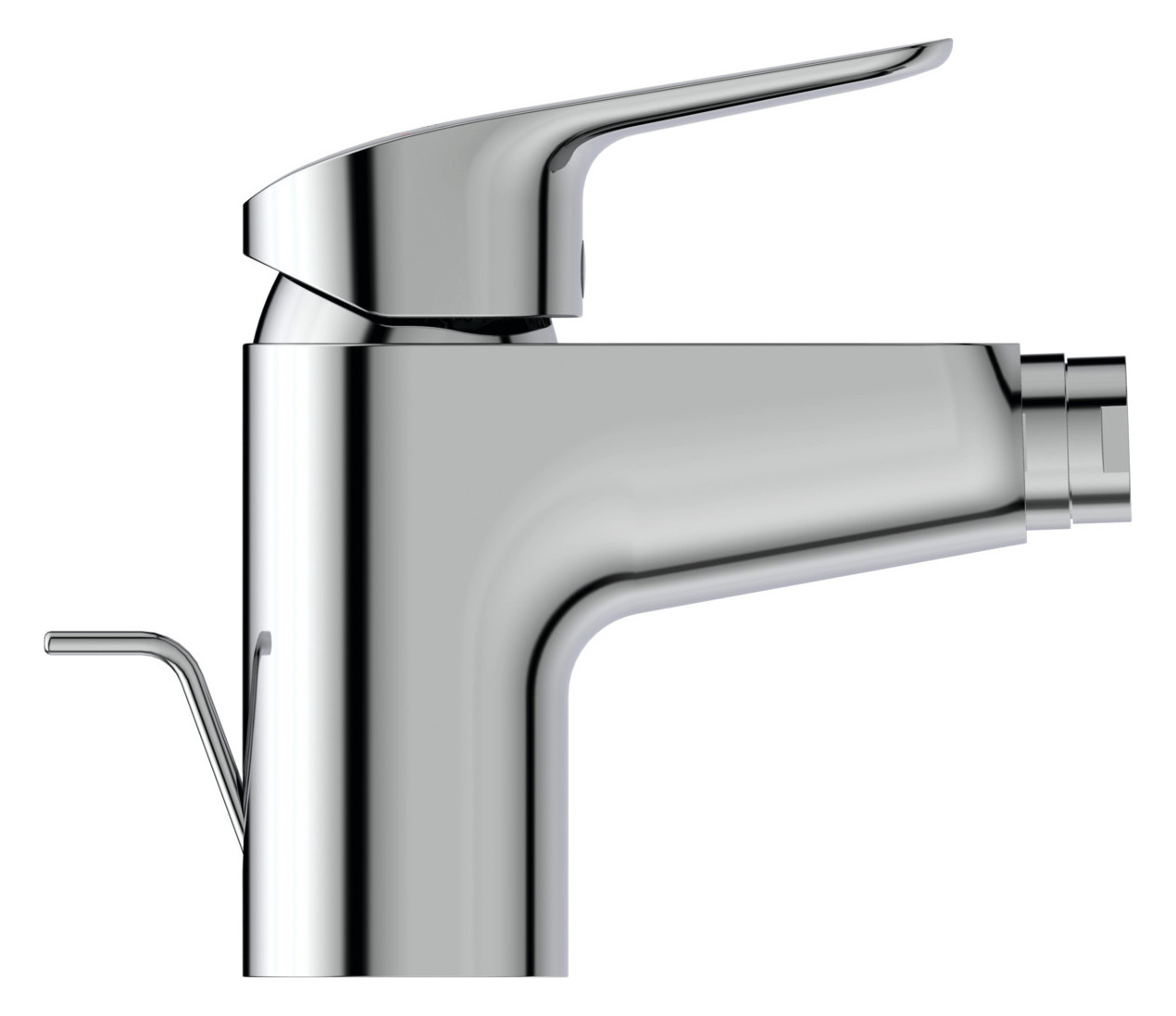 Ideal-Standard Bidet-Einhebelmischer CeraFlex mit Kunststoff-Ablaufgarnitur, Ausladung 114mm, chrom