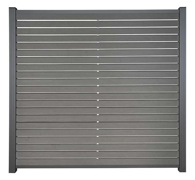 Bild HANÖ-Serie SCHIEFER 21 Lamellen Holzstruktur BPC-Rhombus-Steckzaun 20 x 75/68 x - n.a.-0