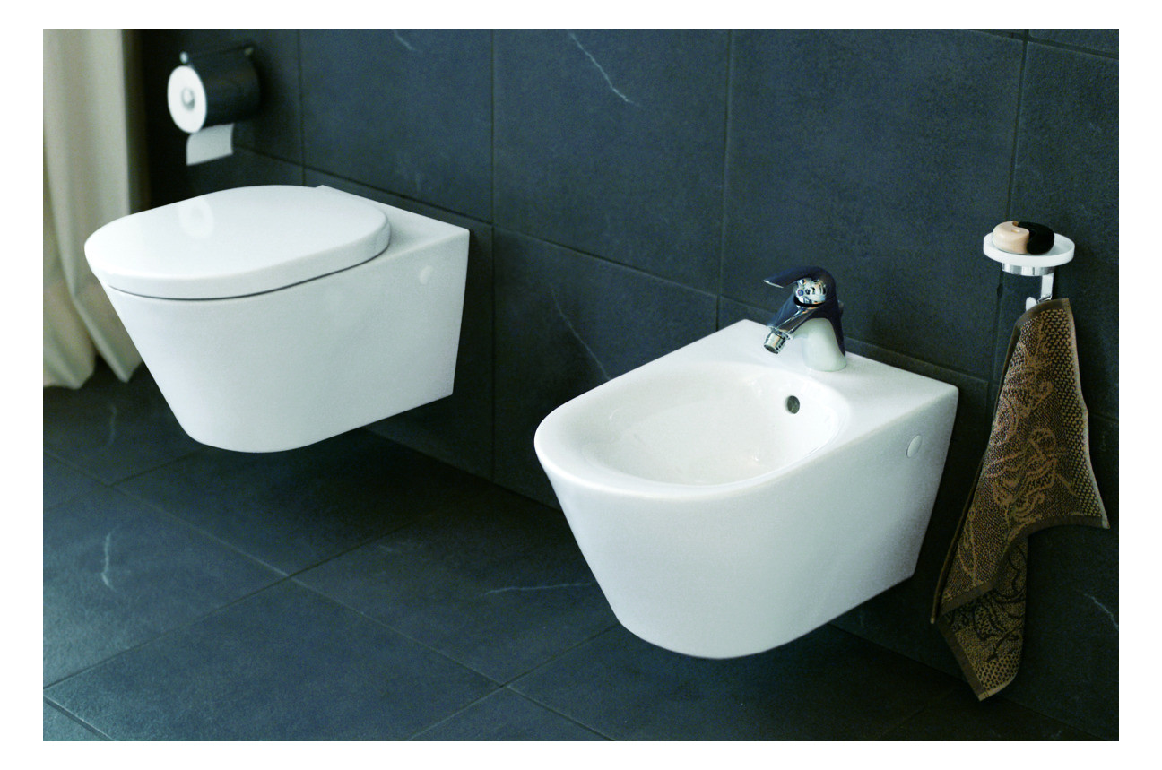 Ideal-Standard WC-Sitz Tonic mit Sitzpuffer und Scharniersatz, Softclosing