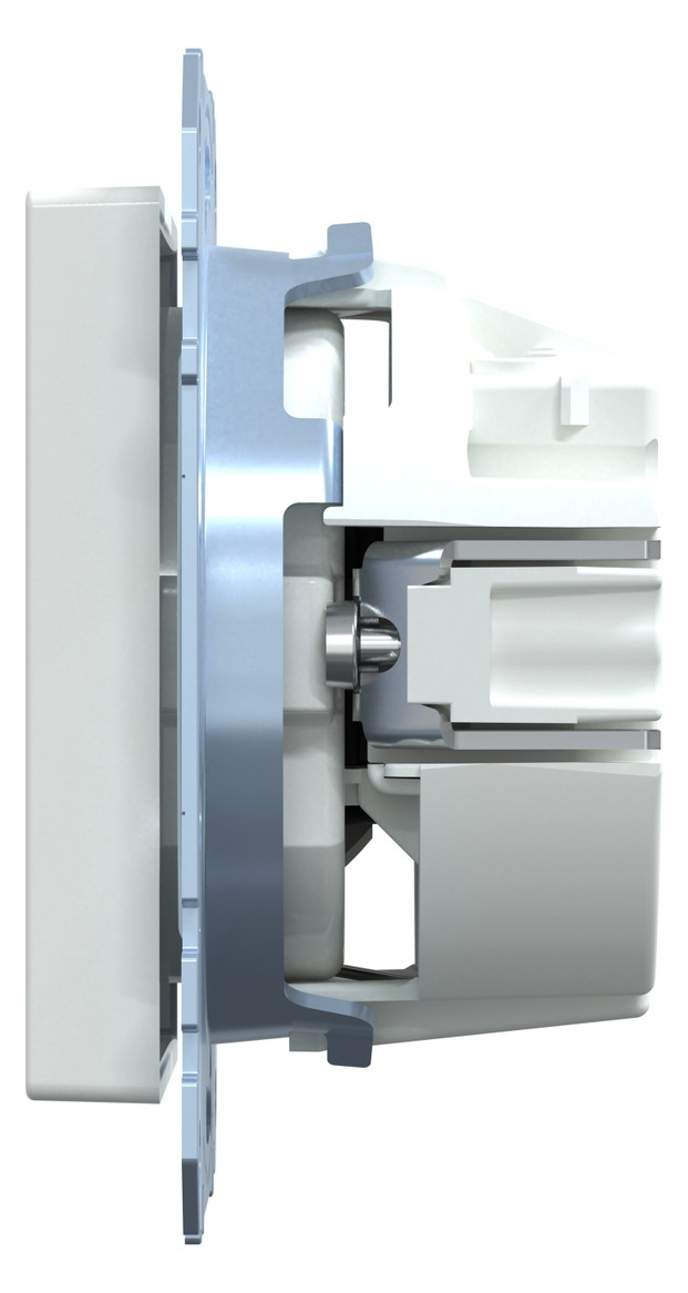 Steckdose 1f akws glz System M UP m.BS IP20 aktivweiß