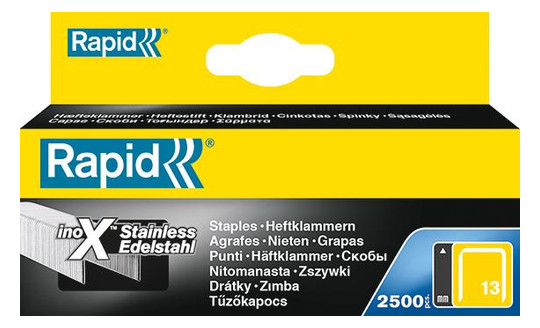 RAPID-Heftklammer Nr.13 VA - 10,5x6 mm (2500 Stück)