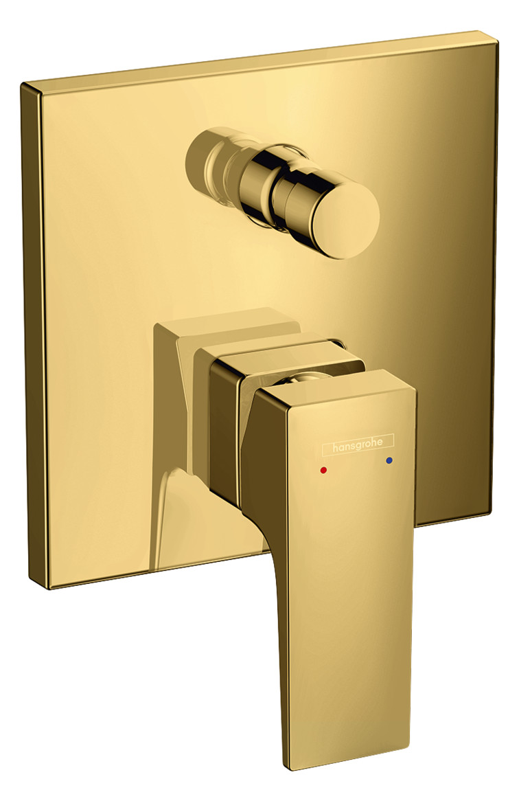 hansgrohe Fertigmontageset Metropol UP-Wannen-Einhebelmischer, mit Hebelgriff, integrierter Sicherheitskombination, polished gold optic