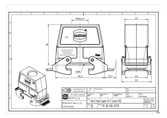 HART Kupplungsgehäuse M32    19300160737 