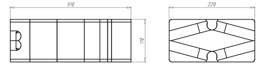 Geräteträger WD 240-310mm Kst 220x110mm Mit Füll-Dämmstoffen