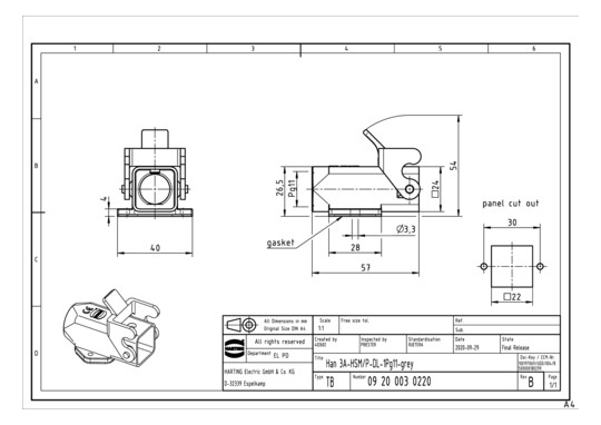 HART Sockelgehäuse           09200030220 