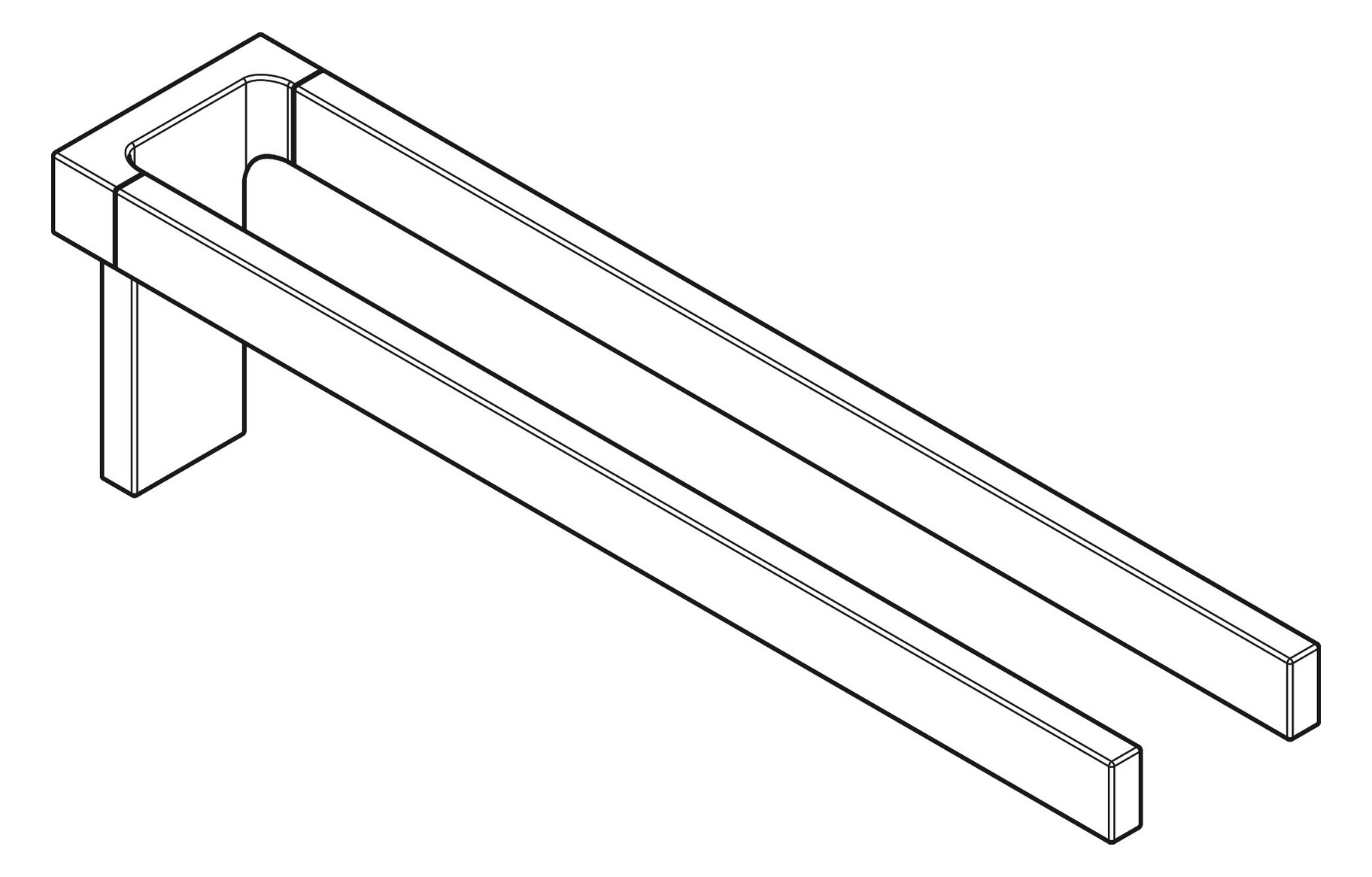 hansgrohe Handtuchhalter Axor Universal Rectangular 380mm, zweiarmig, feststehend, chrom