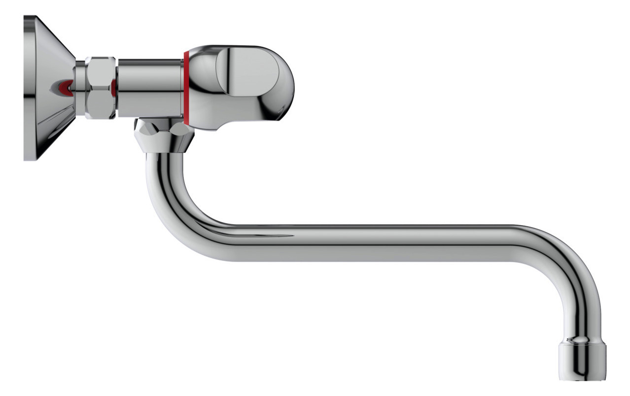 Ideal-Standard Spültisch-Zweigriff-Wandarmatur Alpha Ausladung 264-270mm, schwenkbarer Rohrauslauf, chrom