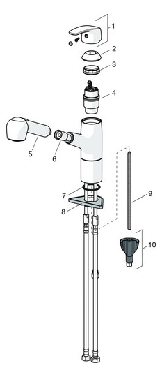 HANSA Spültisch-Einhebelmischer HANSAPINTO Ausziehbrause, 2-strahlig, schwenkbar, Ausladung 231 mm, chrom