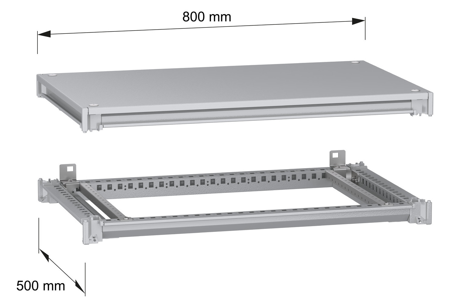 Profil 45x800x500mm Metall gr RAL7035
