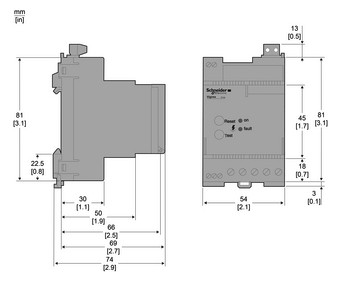 FI-Meldeeinrichtung 12-24V 12-48V/DC UC f.Drehstrom max.Ansp=4,5s