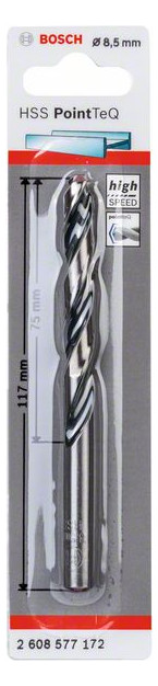 Metallbohrer Ø8,5mm zyl.Steckachse Edst f.Edelstahl f.Stahl