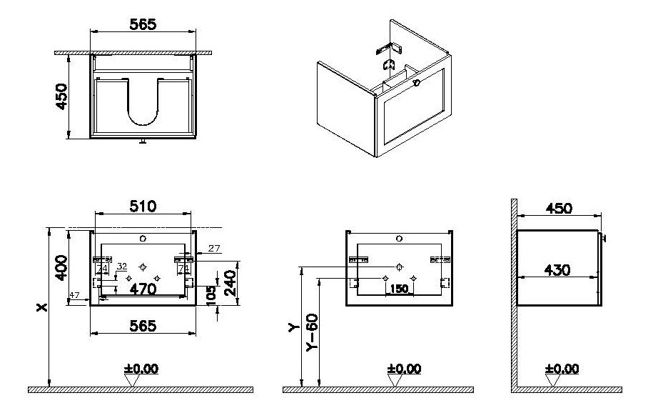 VitrA Bad Waschtisch-Unterschrank Root Classic 56,5x45x40cm, 1 Vollauszug, Korpus Fjordgrün Matt VitrA Bad Waschtisch-Unterschrank Root Classic 56,5x45x40cm, 1 Vollauszug, Korpus Fjordgrün Matt