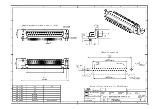 HART D-Sub-Buchsenleiste     09664526611 