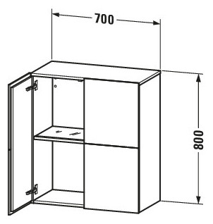Duravit Halbhochschrank L-Cube 70x36,3x80cm, 2 Türen, graphit supermatt
