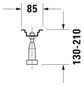 Duravit Fußgestell für Bade-/Duschwanne mit Seitenlänge ab 150 cm, 55x85cm, 3 Stück