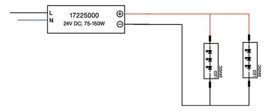 LED-Trafo 1-150W 24-26,4V IP65 Metallgeh stat 219x63x36mm