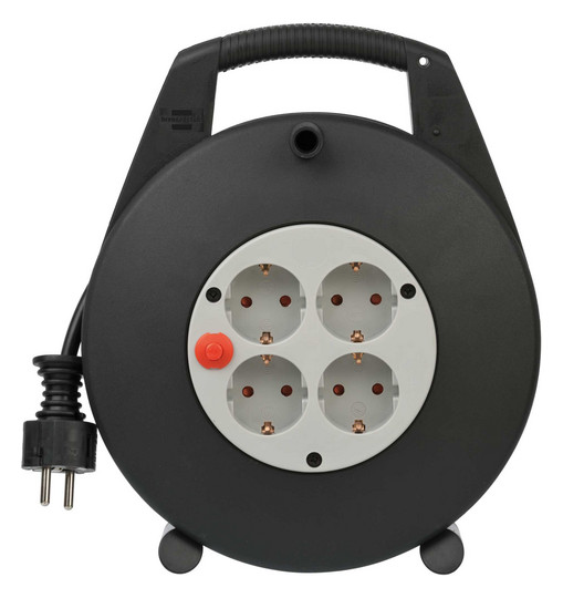 Kabeltrommel Kst 10m H05VV-F 3x1,5mm IP20 4xSteckdosen m.Tragerahmen